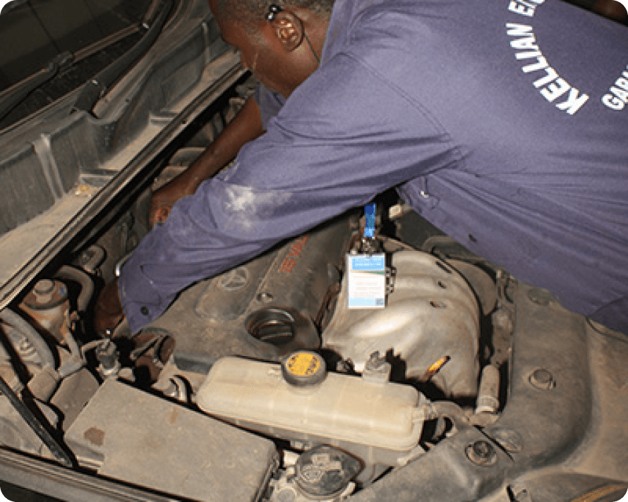 Man fixing engine